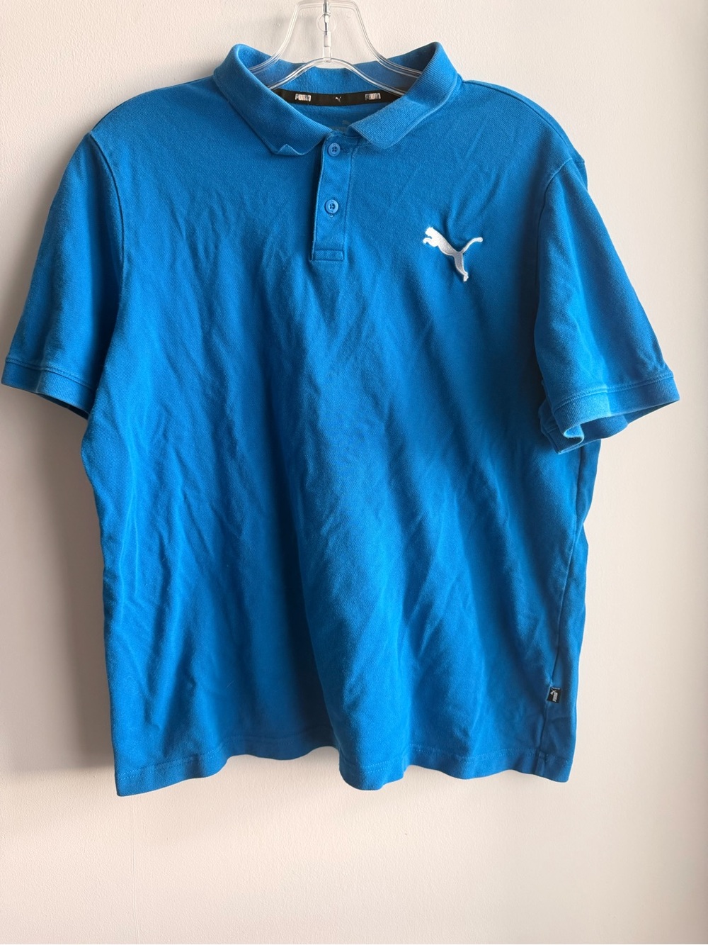 Puma Men's Bright Blue Polo with White Logo